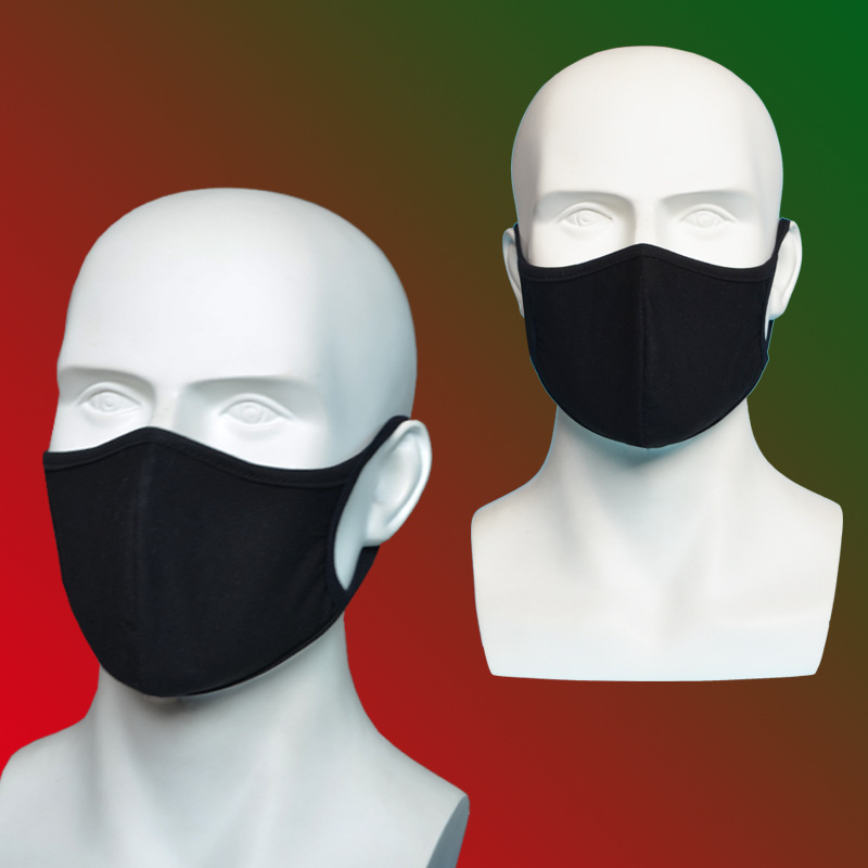 Autumn and winter warm black cotton mask three-dimensional personality fashion fashion printing men's and women's thick dustproof breathable Outdoor
