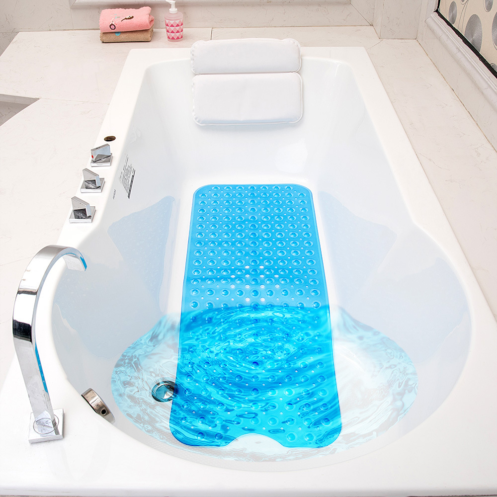 Cross-Border explosion 100*40 large bathroom bathtub anti-slip mat hot sale toilet mat elastic PVC floor mat spot