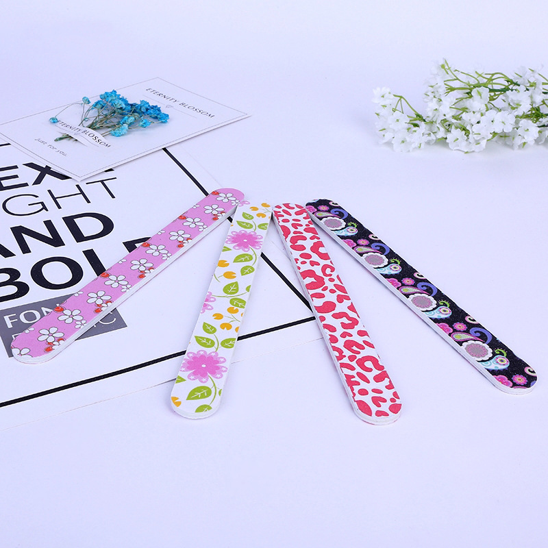 Factory direct supply double-sided printing nail file sand strip nail polishing strip nail tool styles