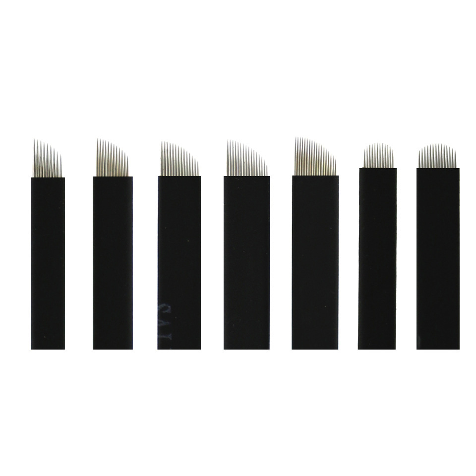 Black leather tattoo needle piece 0.18 needle semi-durable manual fog eyebrow tattoo eyebrow line eyebrow fog needle tattoo tool