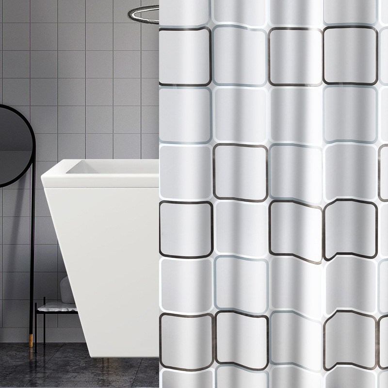 Spot bathroom shower room PEVA large square shower curtain multi-size plastic wet and dry separation partition curtain door curtain