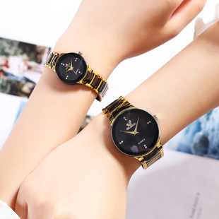 2020 three-color quartz watch fashion casual set rhinestone steel band watch couples watch ladies watch spot