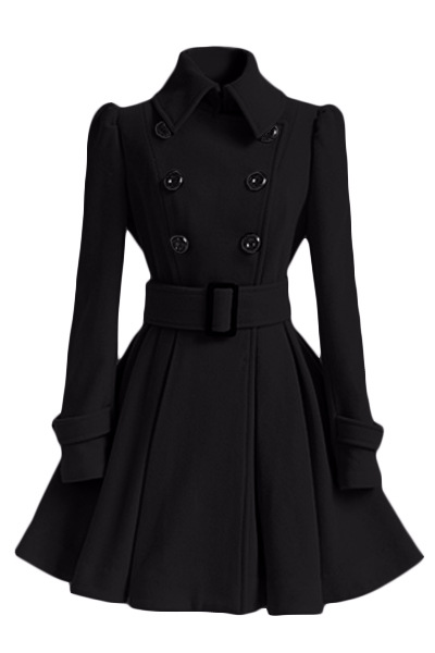 2019 New European and American Coat Women's Style Slim Fit Mid-length Women's Woolen Coat Belt Woolen Coat Women