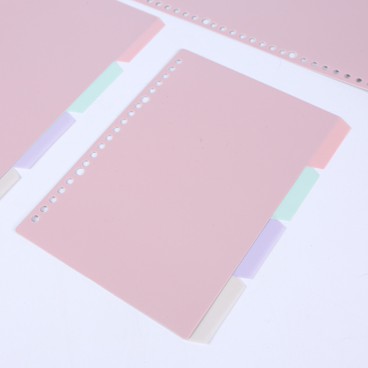 Notebook 4-color plastic pp classification page B5 workbook partition page A5 loose-leaf coil book index tab page