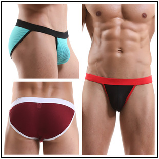 Foreign trade cross-border hot new men's underwear high fork triangle large bag mesh trend sexy 1902
