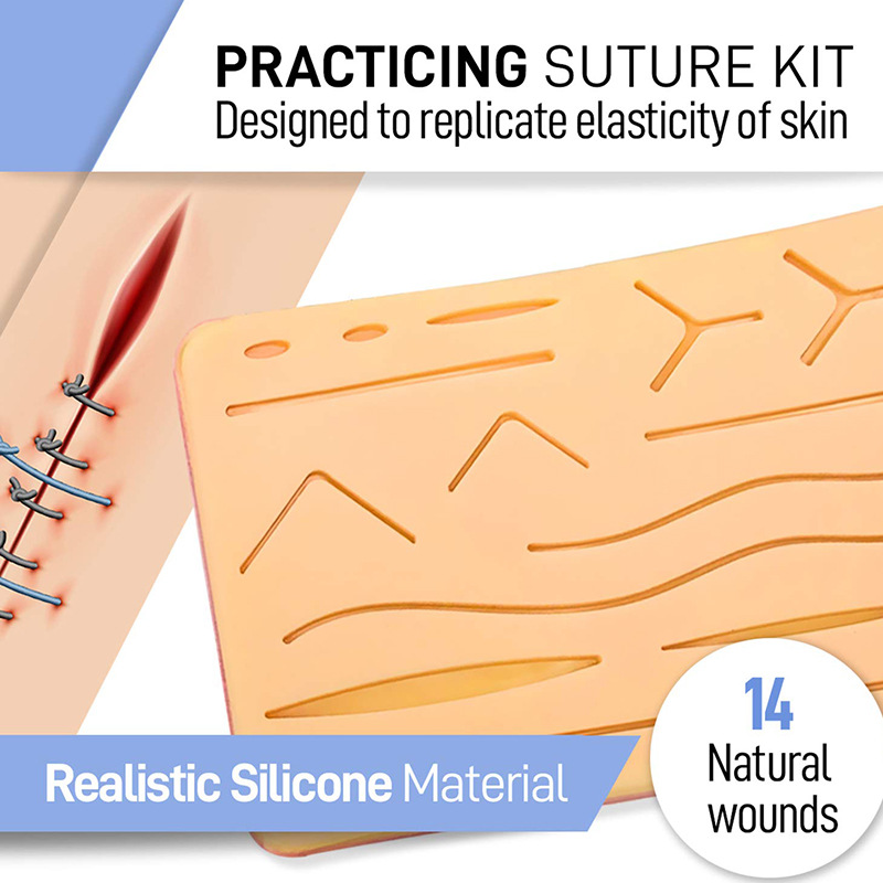 17 pieces biological anatomy tool suture silicone thread experiment equipment tool scissors tweezers knife handle teaching instrument