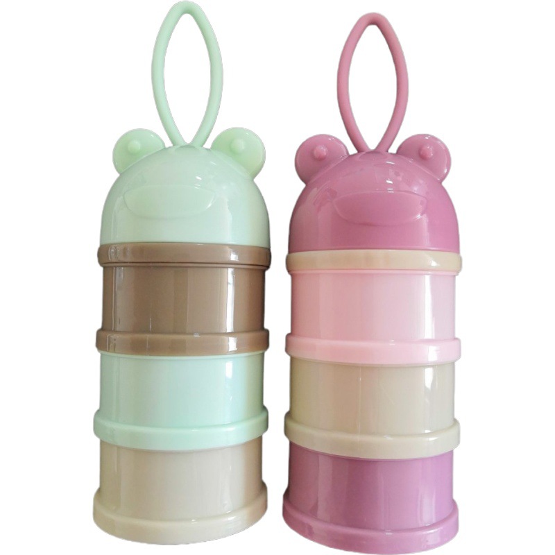 Portable multi-layer cartoon milk powder grid independent layered milk powder grid baby milk powder box snack box