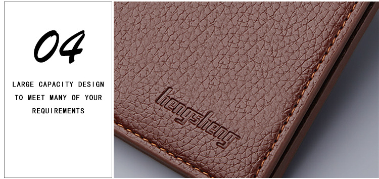 New men's wallet short litchi pattern wallet multifunctional thin money clip Korean trend gold clip wholesale_voghion.com