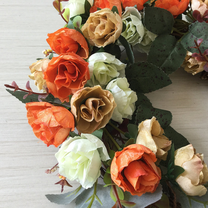 European-style simulation rose heart-shaped wreath wedding room wedding opening decoration wreath road guide decoration home fake flowers