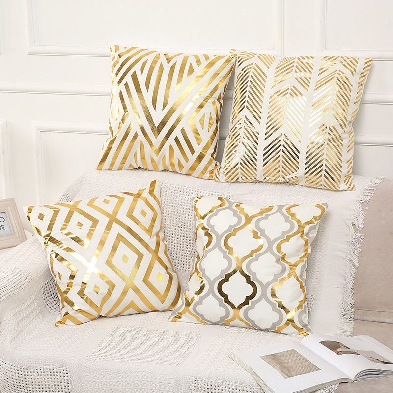 ins Nordic style Square short plush gilding pillow wholesale gilding sofa pillow car pillow a generation of hair