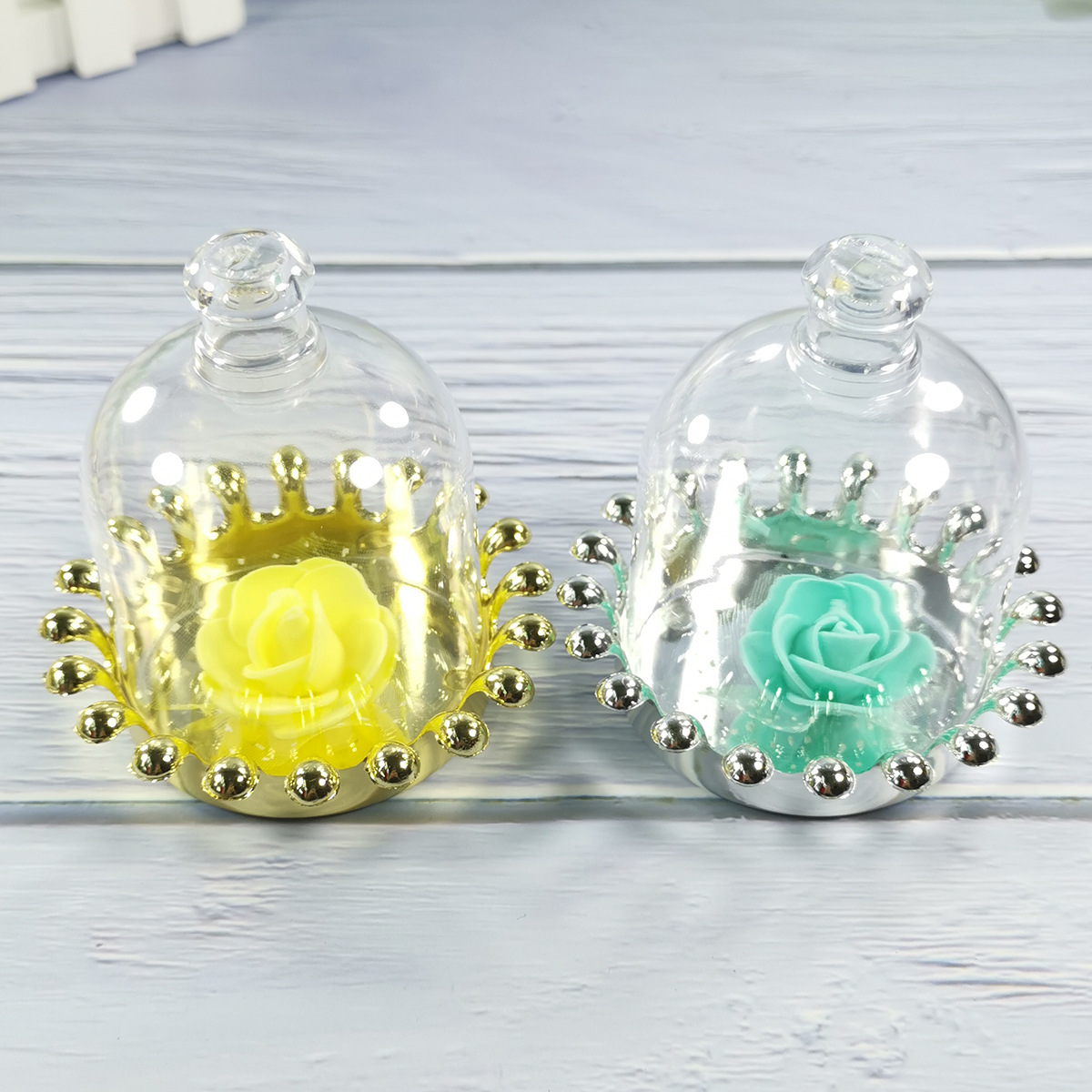 Foreign trade supply creative candy box electroplating gold and silver snacks cup cake holder clay work cover Yiwu factory wholesale