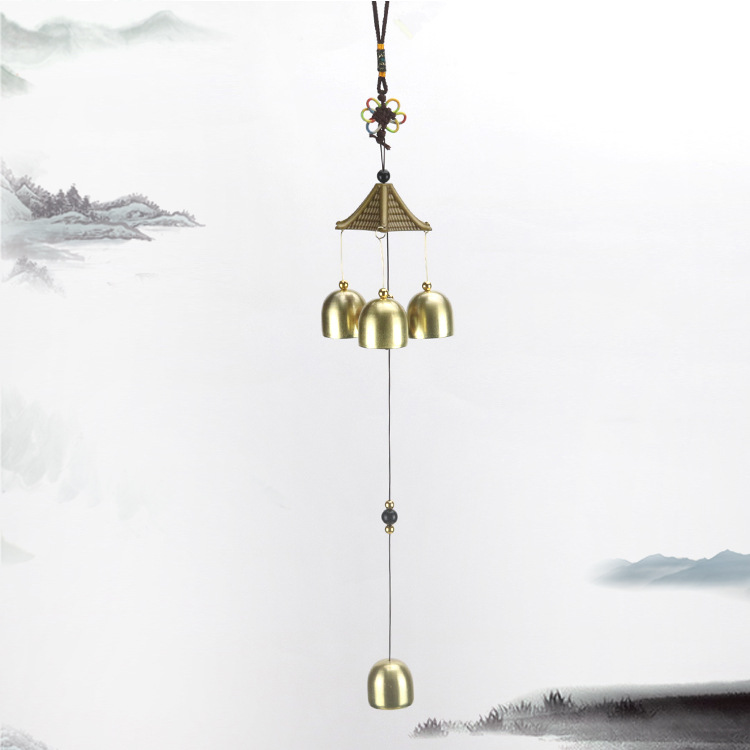 Ethnic style colorful rope jewelry wind chimes Chinese knot Bell wind chimes door decoration car hanging pendant ins