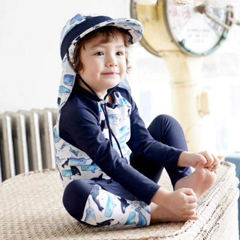 Children's Swimwear Boys' Split Children's Baby Trousers Long Sleeve Swimwear Sunshade Sunscreen Baby Boys' Swimwear