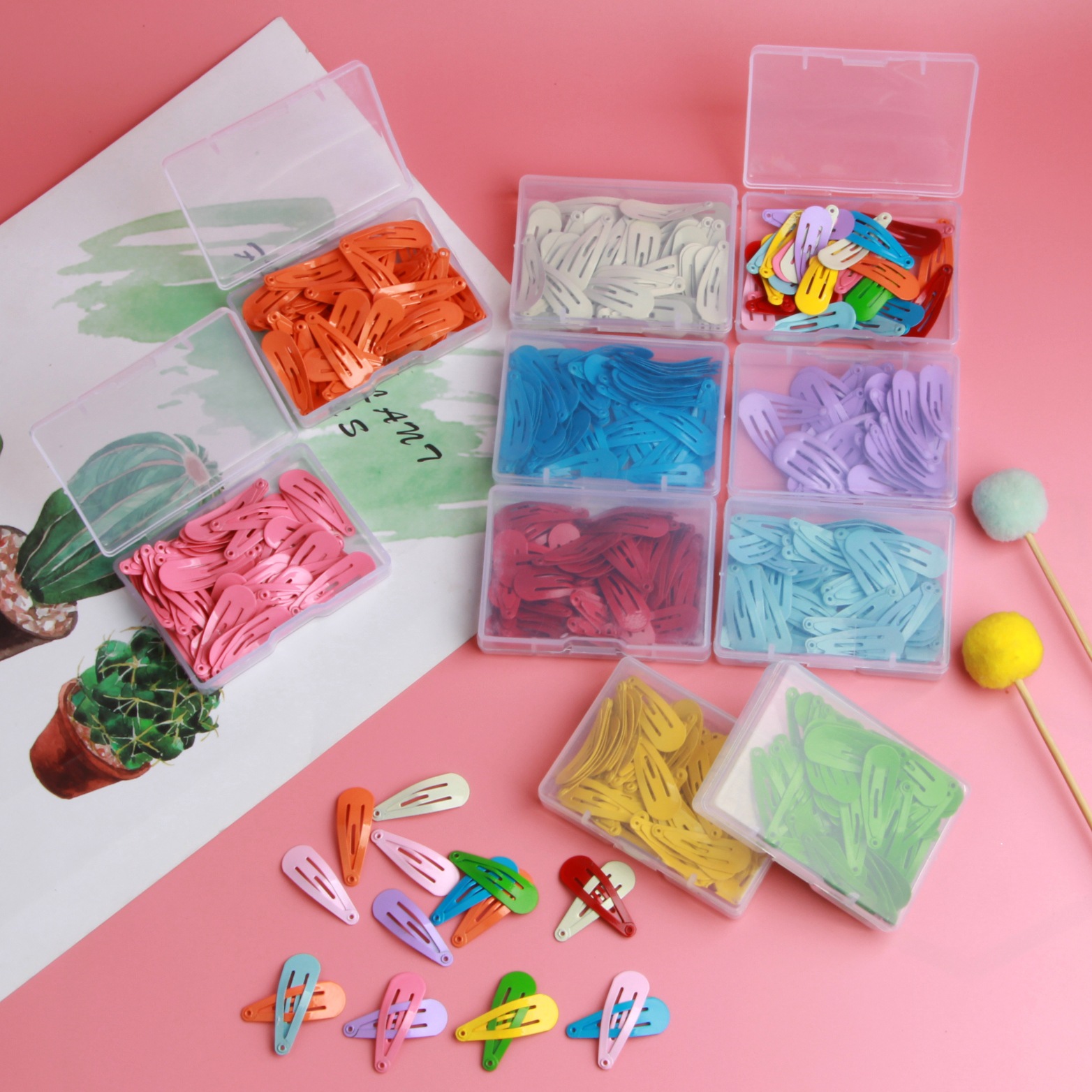 50 Korean version of the new 3cm color ins hair clip Children Baby cute candy-colored BB clip bangs hair accessories