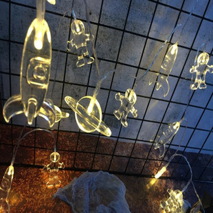 Cross border hot sale led string lights astronaut rocket universe string lights Christmas holiday room decoration lights