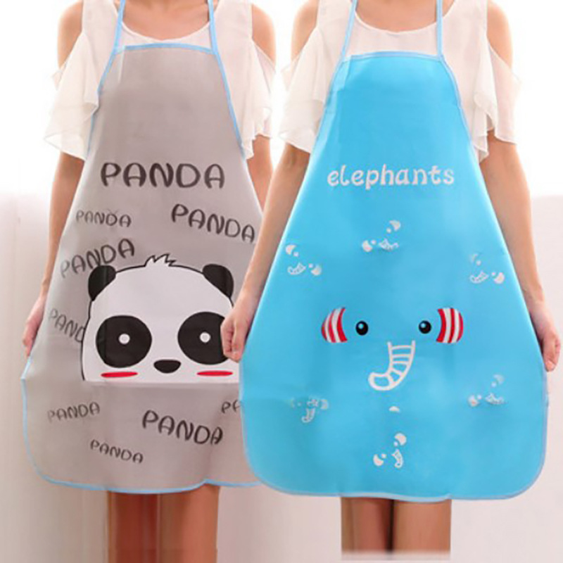 Korean Style Cute Princess Apron Cartoon Pattern Waterproof Half-length Apron Kitchen Sleeveless Apron