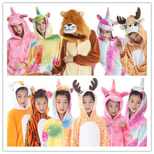 Cartoon Animal Siaman Home Clothes Flannel Coral Fleece Pajamas Bathrobe Nightgown Tianma Unicorn Dinosaur Factory