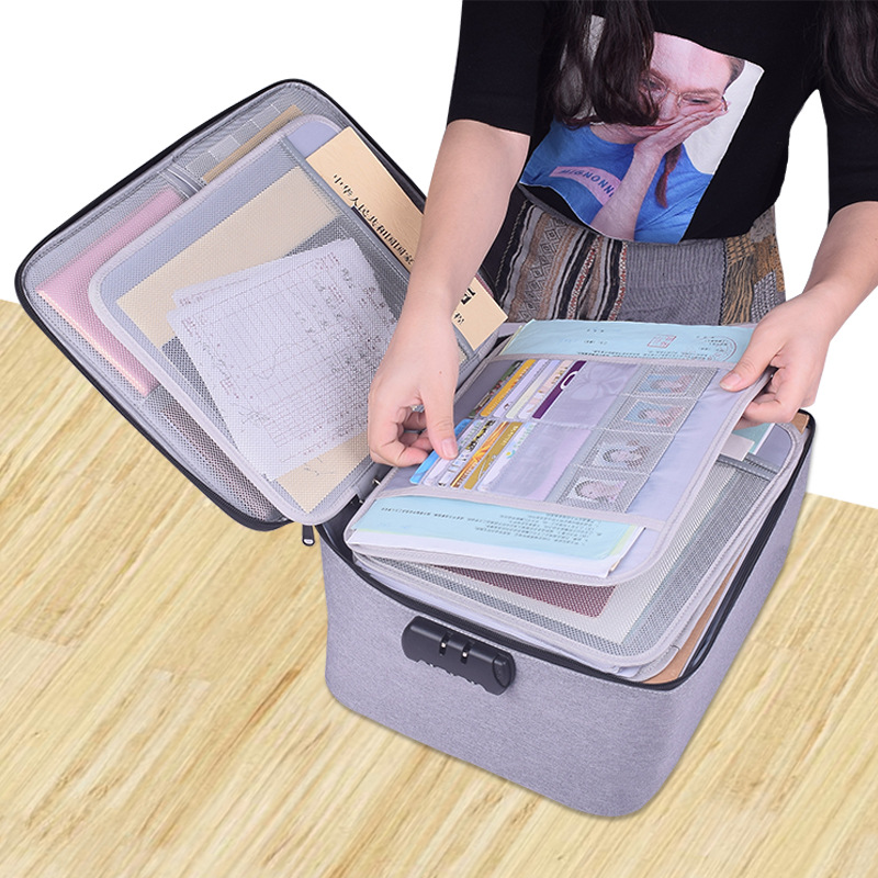 dpbag free multi-layer multi-layer certificate storage bag family large capacity multi-compartment function file bill folder