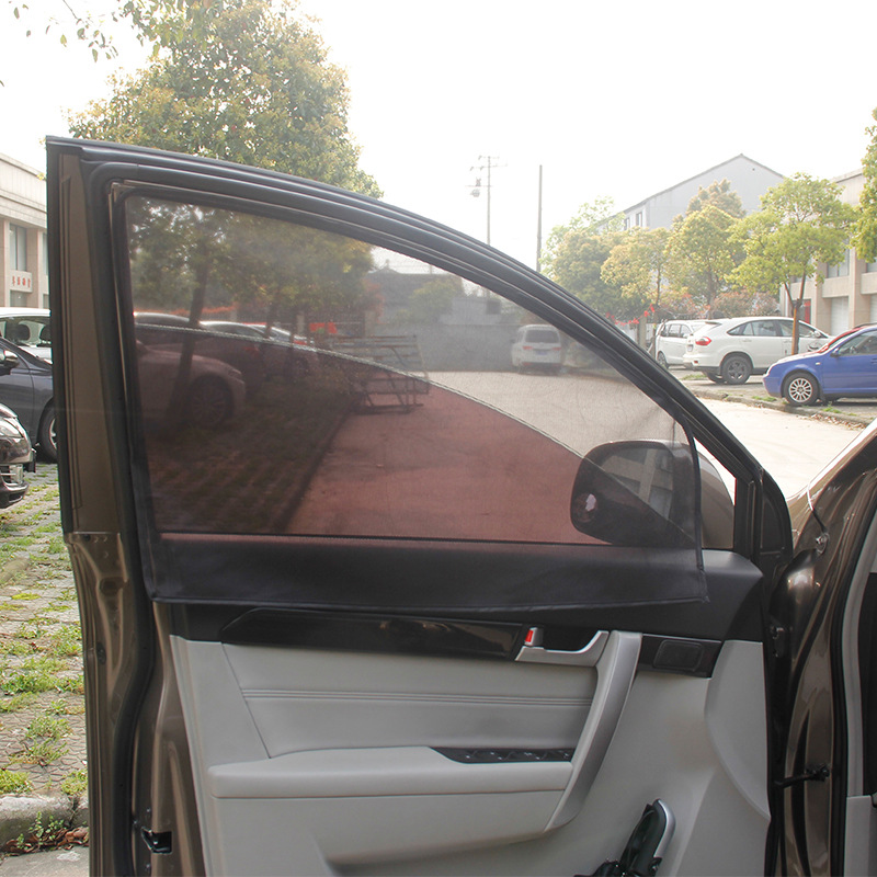 Magnetic Attraction Car Shade Curtain Strong Magnetic Adsorption Mesh Single Layer Thickened Encryption Mesh Fabric Sunscreen Breathable Curtain