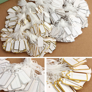Jewelry jewelry price label paper price label price tag gold edge silver price card 100 a pack
