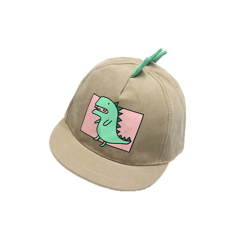 Children's Hat Spring New Cartoon Dinosaur Baseball Cap Trendy Men's and Women's Baby's Sun Hat Korean Style Flat Rim Cap