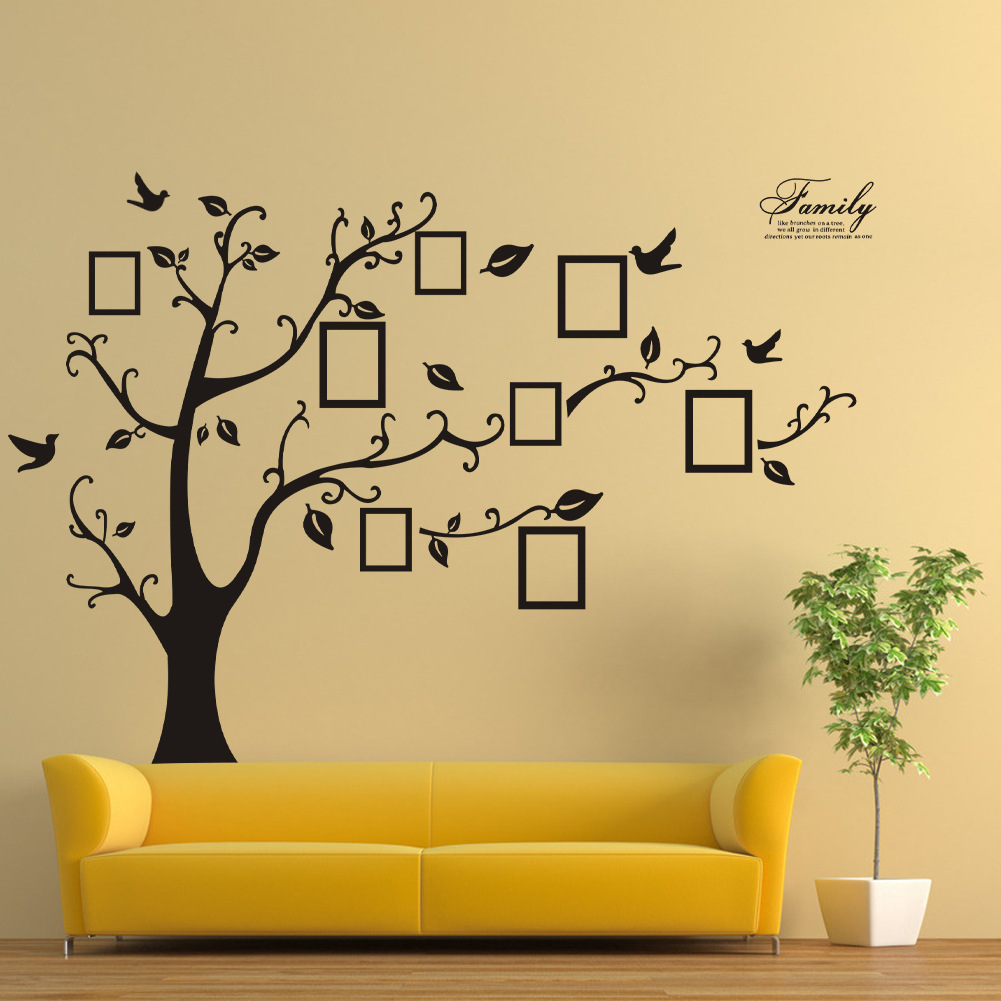 ZY94AB New/180*250 black removable memory tree photo tree foreign trade wall stickers factory wholesale