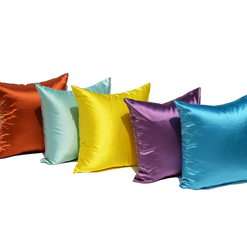 Яркая шелковая атласная однотонная наволочка Amazon Home Wish AliExpress Shopee