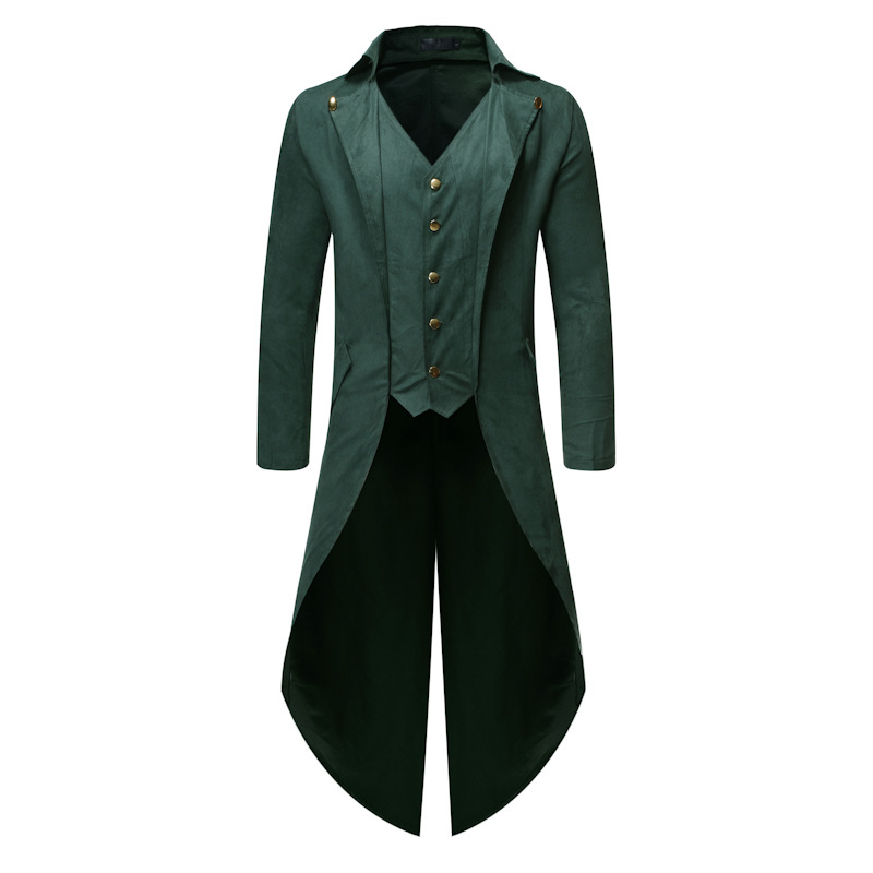 2019 foreign trade Europe and the United States wish explosions men's long sleeve solid color buttons irregular men's tuxedo BC7928