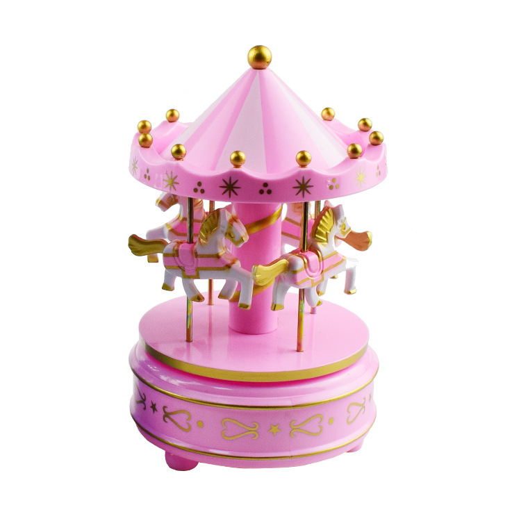 New Carousel Music Box Cake Ornaments Birthday Gift Children's New Toys Trojan Decoration Ornaments