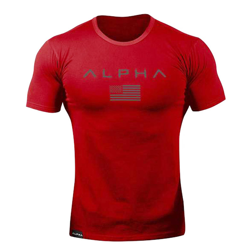 [Foreign Trade Wholesale Cross-border] Fitness Summer Men's Sports Leisure Running Training Short Sleeve T-shirt Southeast Asia