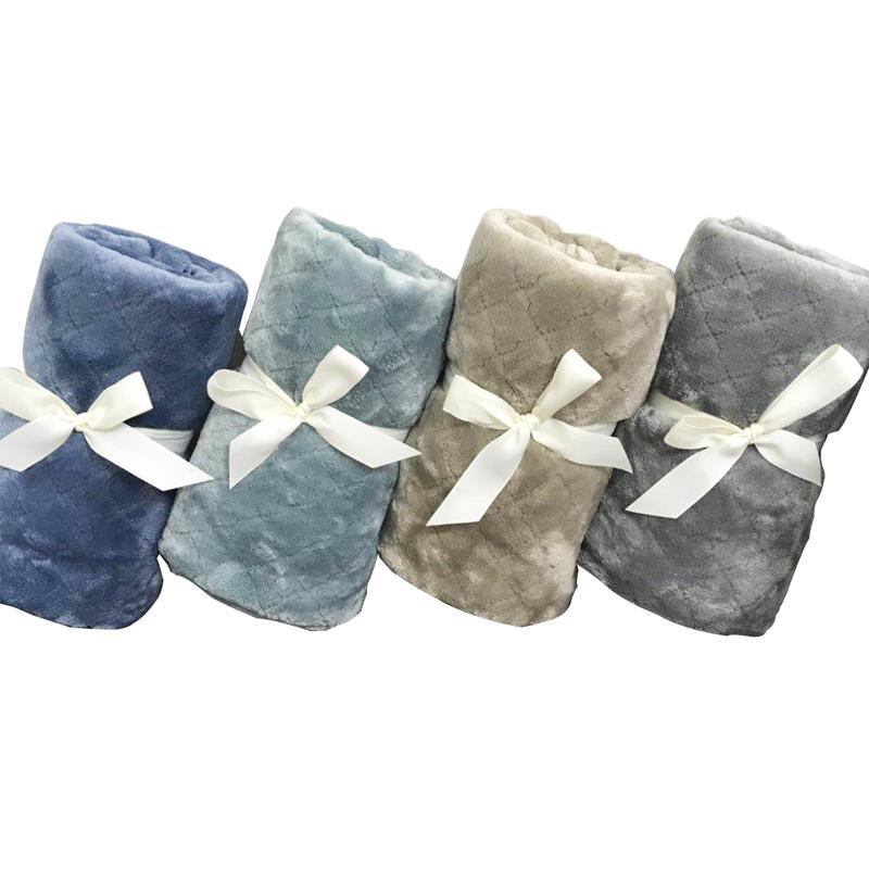 Coral Fleece Upgraded Thickened Double-Sided Flannel Embossed Blanket Nap Blanket Children's Towel Knee Car Knee Blanket