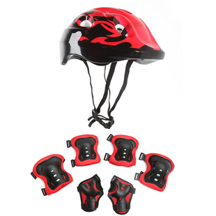 Factory direct supply children's safety helmet set skateboard skates balance car seven-piece set children's protective gear set