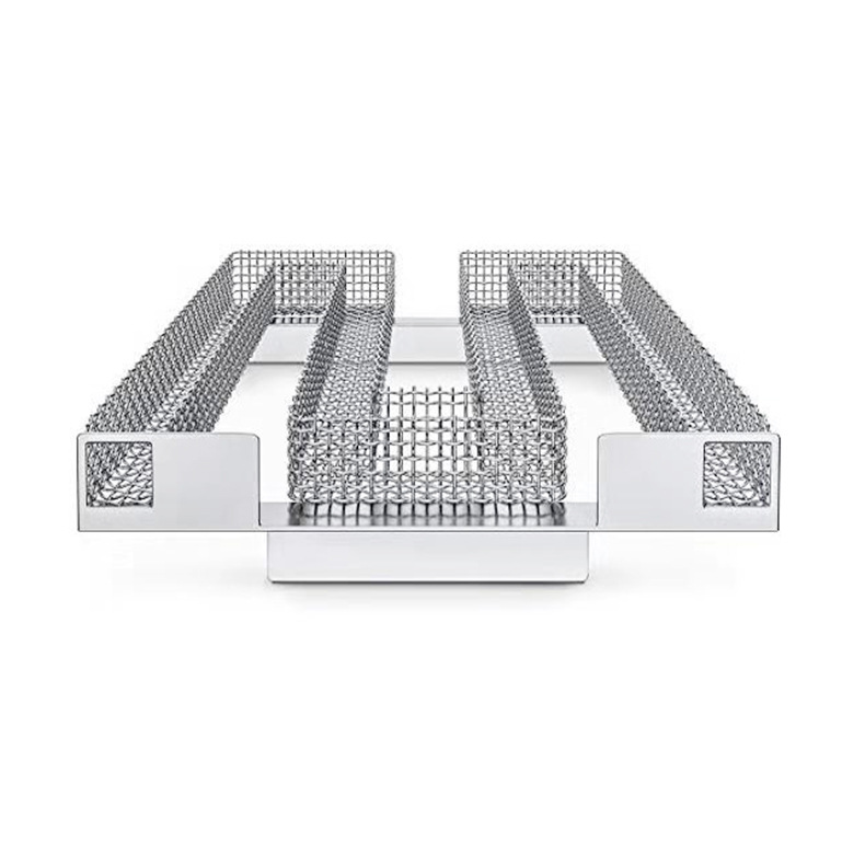 Factory spot 304 stainless steel smoked mesh basket mesh tray sawdust BBQ smoked barbecue net Amazon hot sale
