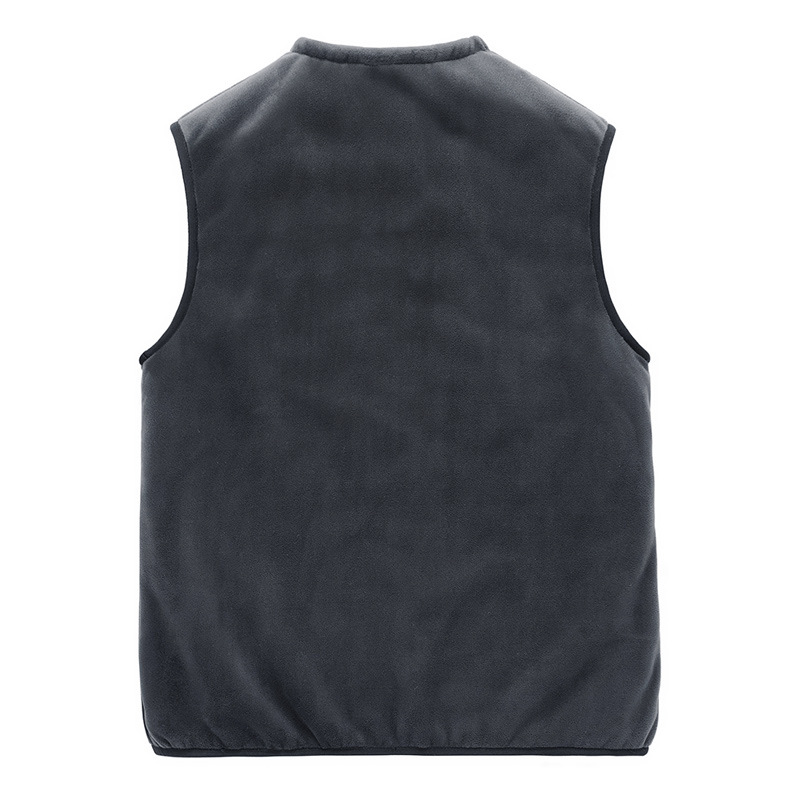 2019 autumn new middle-aged and elderly vest men's plus velvet padded lamb velvet waistcoat Silver Fox velvet grandpa coat