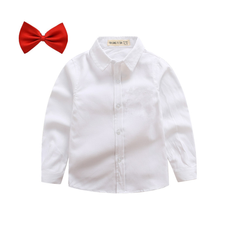 Boys' white shirt wholesale student performance clothes School uniform children's long-sleeved shirt factory direct children's pure white shirt