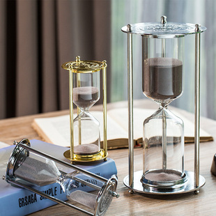Factory wholesale European metal hourglass timer ornaments creative home soft decorations living room decoration
