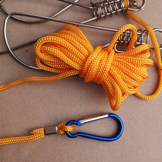 Factory wholesale stainless steel fish lock live fish buckle Luya fish lock nylon rope fish buckle fishing accessories supplies