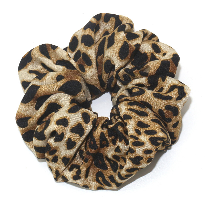 Amazon cross-border bright leopard big bowel ring European and American hair ring elastic band hair accessories wholesale pig large intestine hair ring head flower