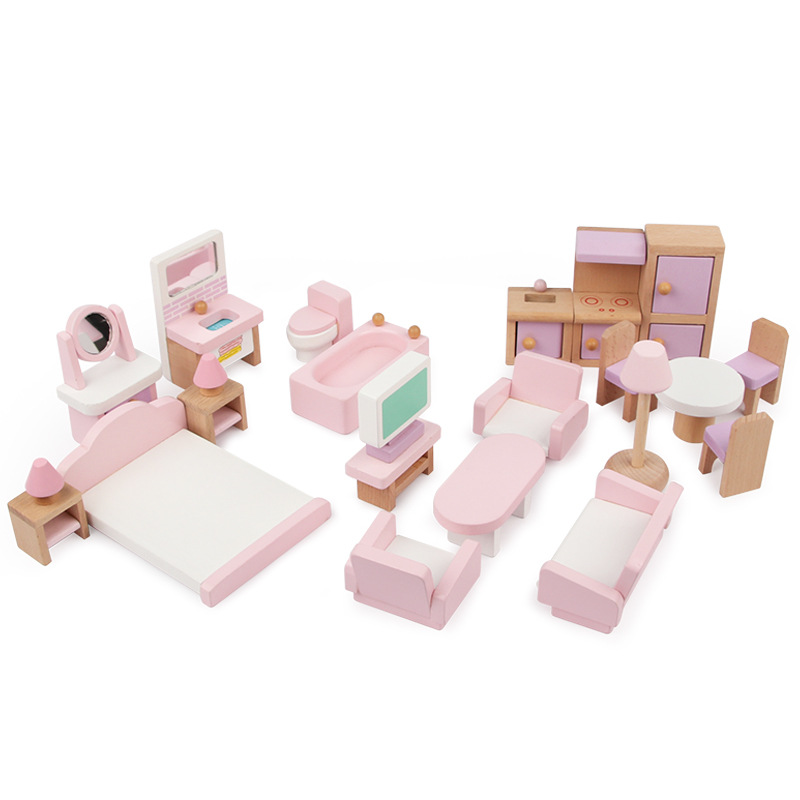 Young Lebi Play House Toys Pink Small Furniture Kitchen Children's Teaching Aids Educational Play Toys Furniture Toys