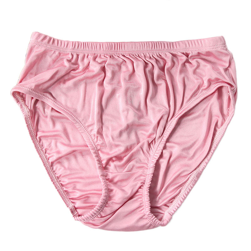 Chami Knitted Silk Underwear Women's Mid-Waist Wide Rim Solid Color Simple Quick-Drying Comfortable Mulberry Silk Underwear for Women