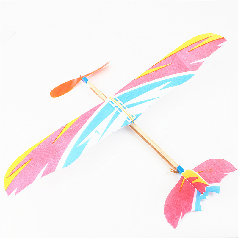 Mini small size Thunderbird aircraft rubber band hand throwing foam glider model experiment handmade diy science and education