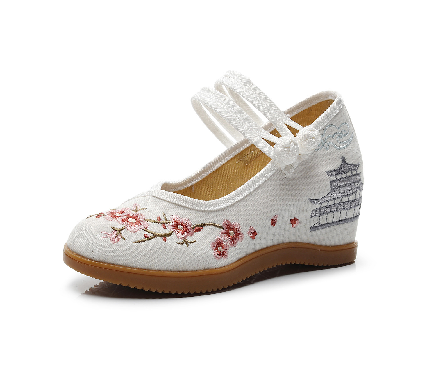 2019 Hanfu shoes embroidered shoes women's cloth shoes women's retro Chinese antique cheongsam shoes tea artist high heel