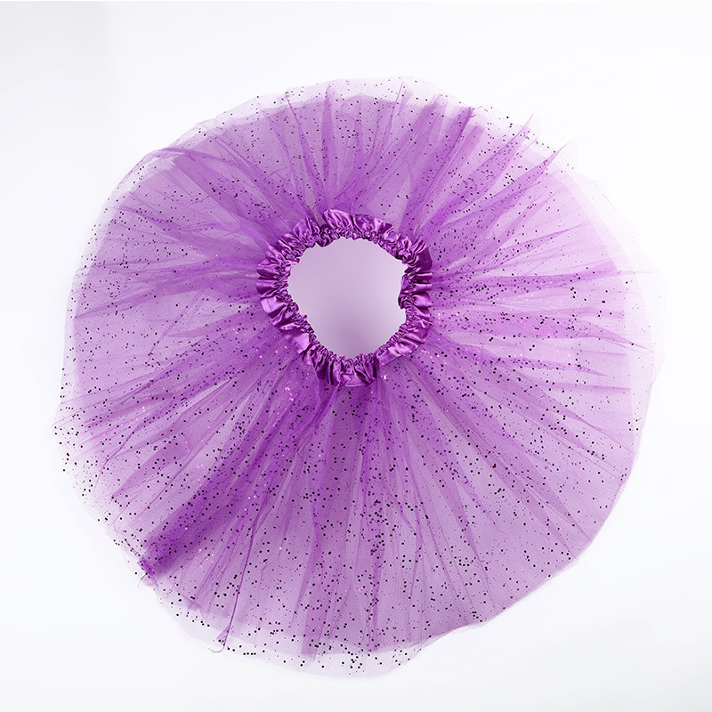 Foreign trade European and American adult tutu skirt sequins 3-layer mesh puffy ballet skirt manufacturers direct supply