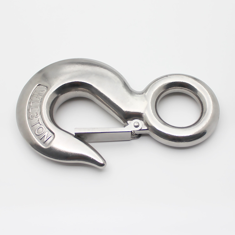 Stainless Steel Cargo Hook Ring Eye Container Hook Crane Lifting Hook Eye Sliding Hook American Hook