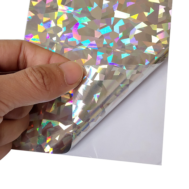 Geometric pattern bait laser sticker 20x10cmDIY Luya sequin bionic fake bait silver glitter sticker