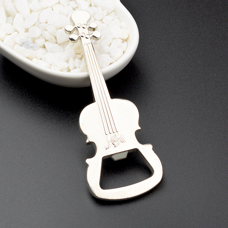 Factory Direct simulation guitar model bottle opener metal keychain waist hanging advertising key ring chain pendant personality