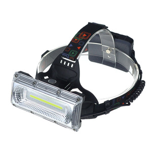 Cross-border COB headlight red and blue flashing warning light 18650USB rechargeable multifunctional LED headlight factory direct sale