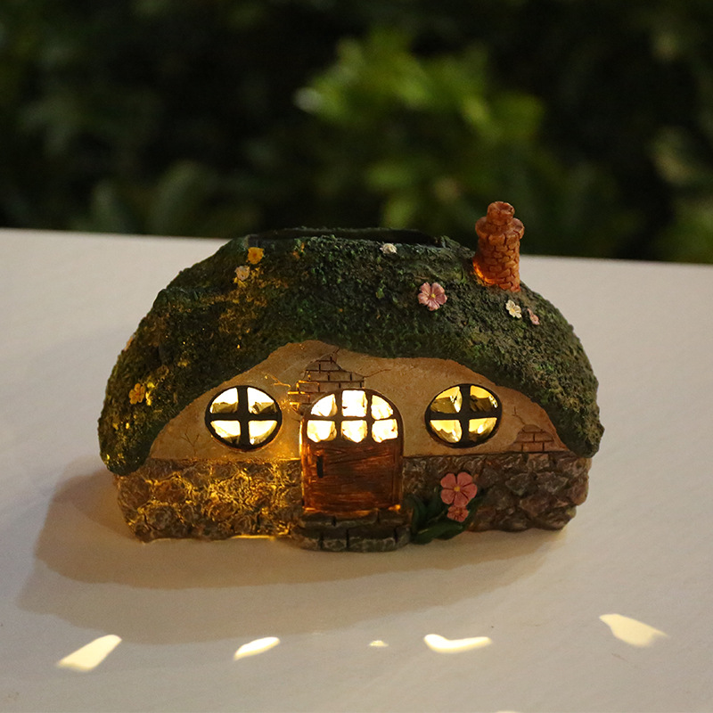 Amazon Cross-border Explosions LED Solar Energy Creative House Lights Garden Courtyard Sculpture Ornaments Holiday Decorative Lights