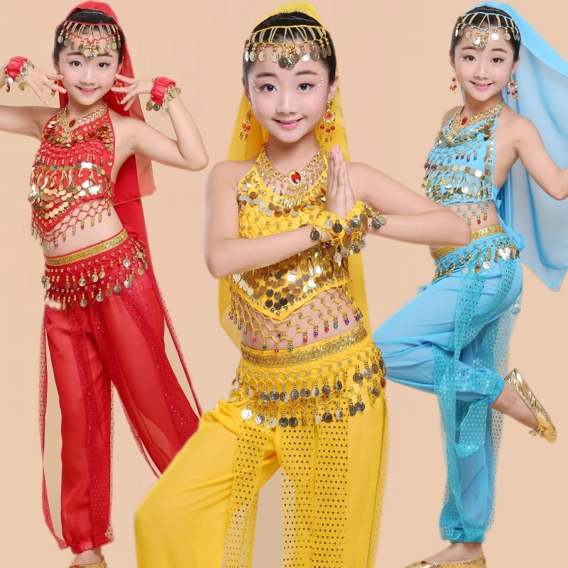 Children's Indian Dance Costume Children's Xinjiang Dance Costume Girls' Belly Dance Costume Children's Ethnic Dance Costume