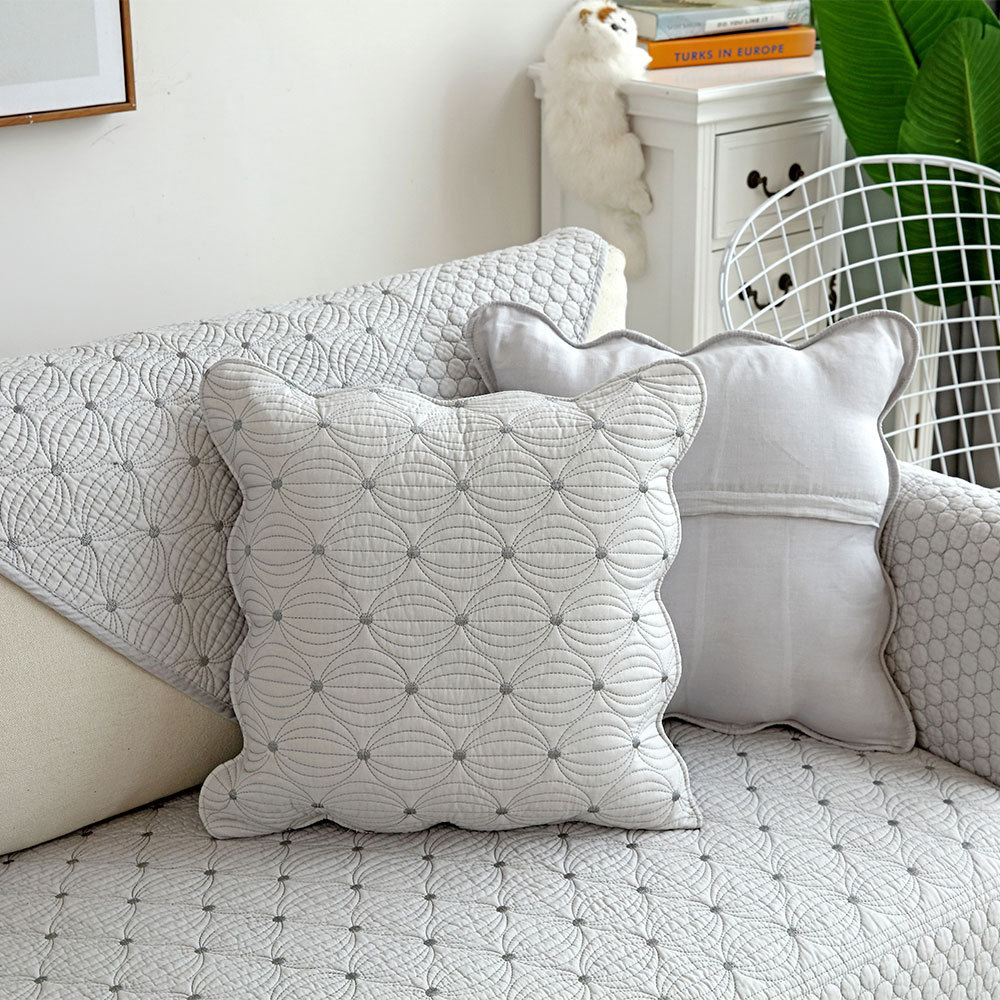 Four Seasons Universal Cotton Sofa Cushion Fabric Modern Simple Double-Sided Cotton Embroidered Sofa Cushion Winter Sofa Set Towel